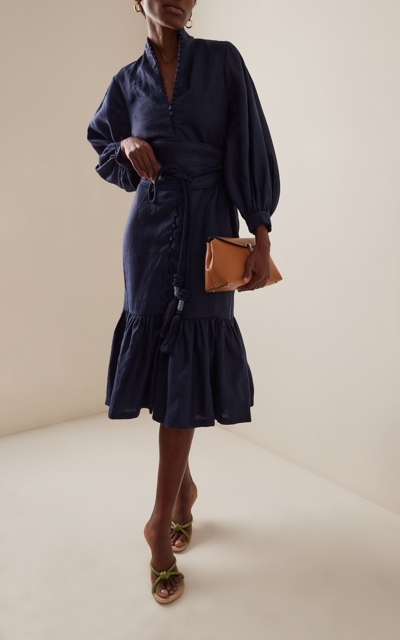 Picture of PURA DRESS NAVY WITH BELT