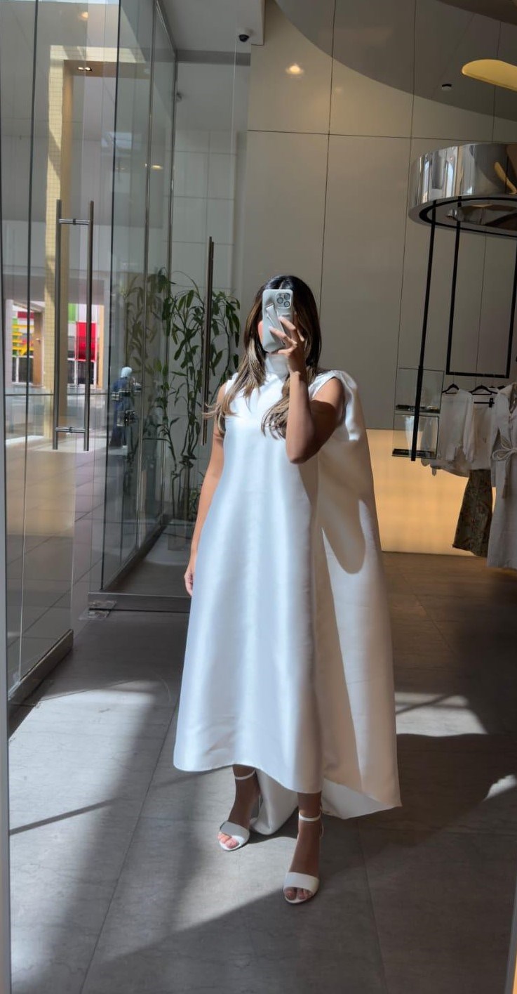 Picture of CAPE LONG DRESS WHITE