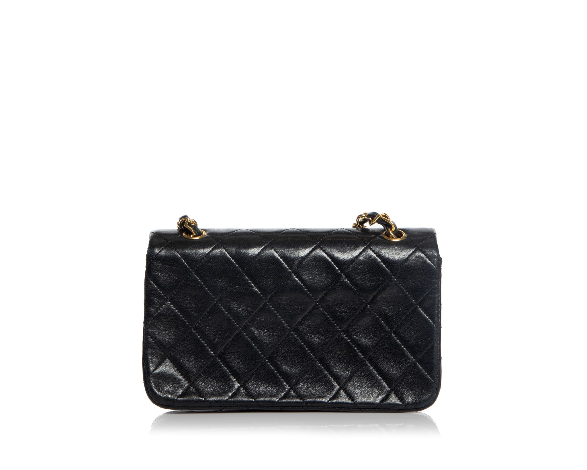 Chanel Vintage Chanel 7.5 Mini Black Quilted Leather Shoulder Flap